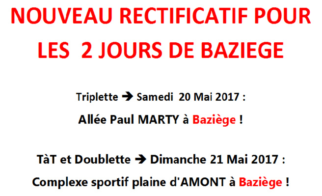 Les 2 jours de Baziège 20_21/05/17 Les 2 jours de Baziège 20_21/05/17