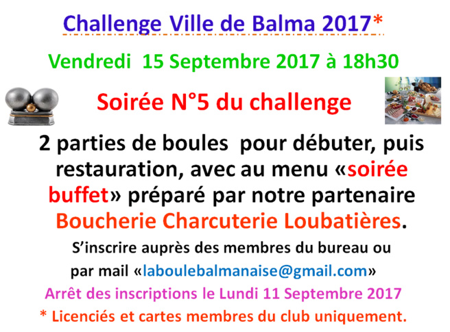 Challenge ville de Balma 15.09.17 Challenge ville de Balma 15.09.17