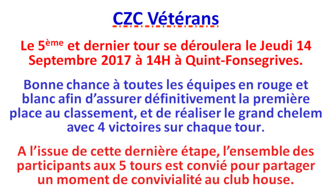 CZC vétéran à Quint-Fonsegrives 14/09/17