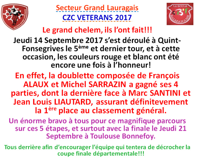 CZC vétéran à Quint-Fonsegrives 14/09/17 CZC vétéran à Quint-Fonsegrives 14/09/17