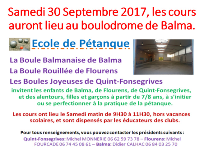 Ecole pétanque 30/09/2017 Ecole pétanque 30/09/2017