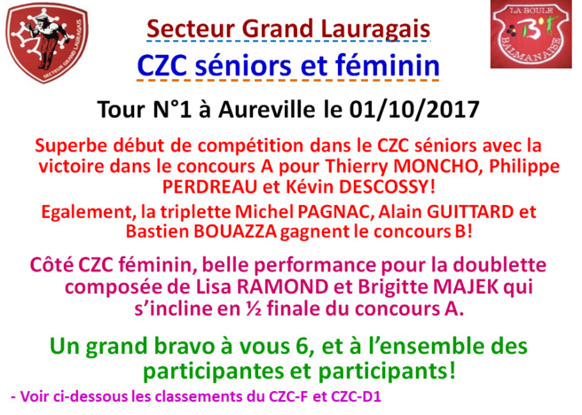 CZC F + D1 à Aureville 01/10/17 CZC F + D1 à Aureville 01/10/17