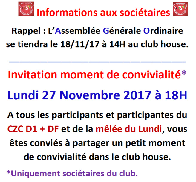 Informations aux sociétaires