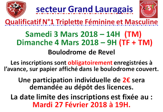 Triplette masculine + féminine Revel 3_4/03/2018