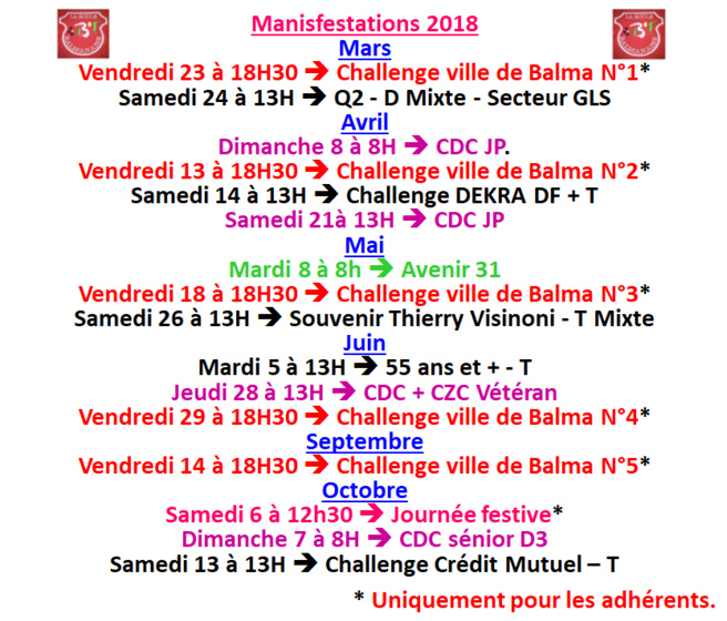 Manifestations 2018 Manifestations 2018