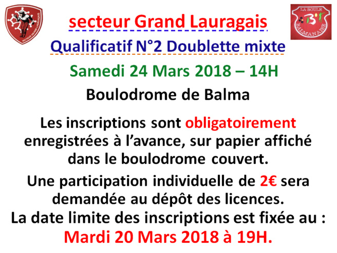 Qualificatif N°2  D Mixte - Balma 24/03/18