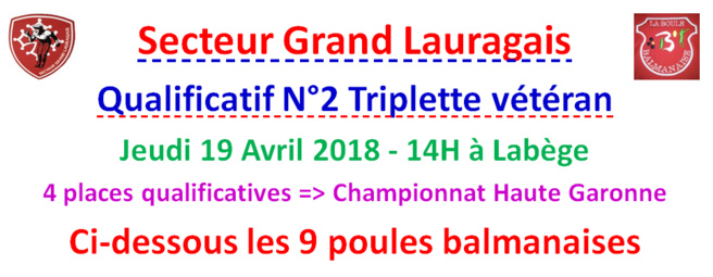Qualificatif N°2 Triplette vétéran 19/04/18 Qualificatif N°2 Triplette vétéran 19/04/18