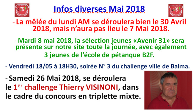 Infos Mai 2018 Infos Mai 2018