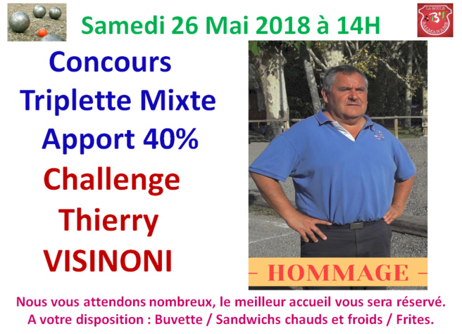 Challenge Thierry VISINONI 26/05/2018 Challenge Thierry VISINONI 26/05/2018