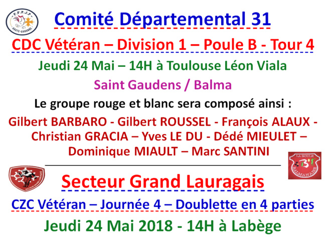 CDC + CZC vétéran 24/05/18 CDC + CZC vétéran 24/05/18