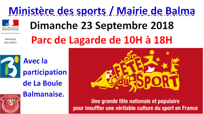 Fête du sport 23/09/18 Fête du sport 23/09/18