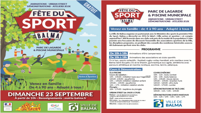 Fête du SPORT 23/09/18 Fête du SPORT 23/09/18