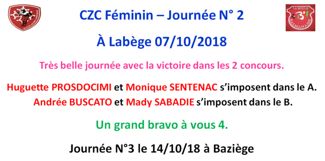 CZC Féminin 07/10/18 CZC Féminin 07/10/18