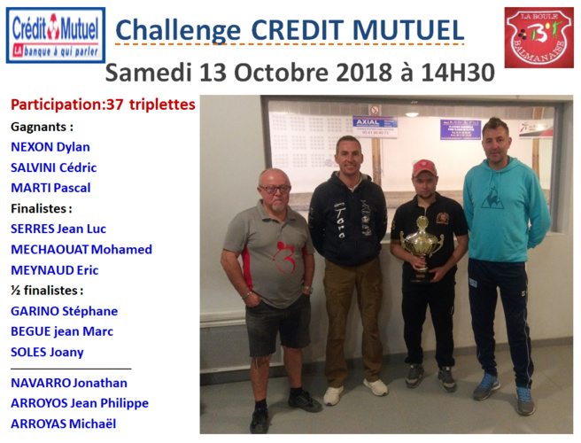 Challenge Crédit Mutuel 13/10/18 Challenge Crédit Mutuel 13/10/18