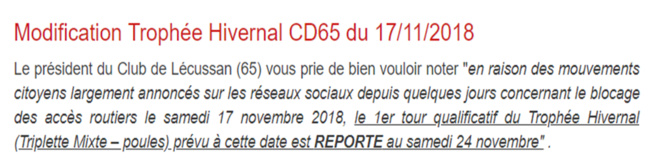 Trophée hivernal triplette mixte à Lécussan Trophée hivernal triplette mixte à Lécussan
