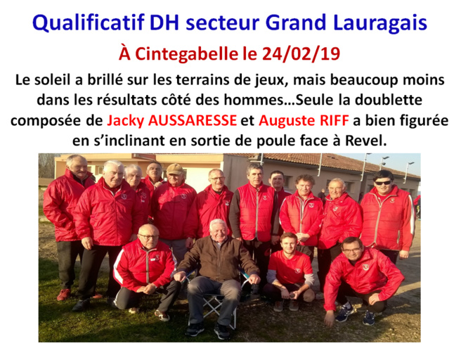 Qualificatif TTF + DH cintegabelle 24/02/19