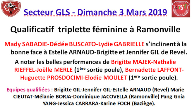 Qualificatif GLS TF +TM 03/03/19