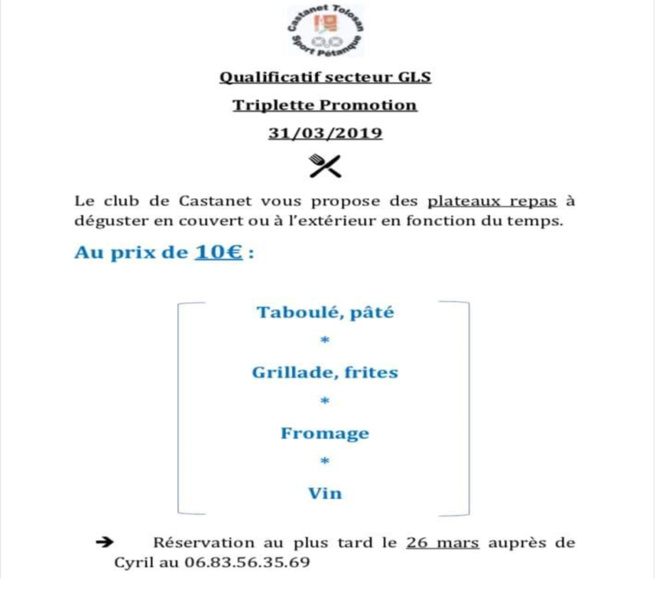 Restauration qualificatif promotion Castanet 31/03/19