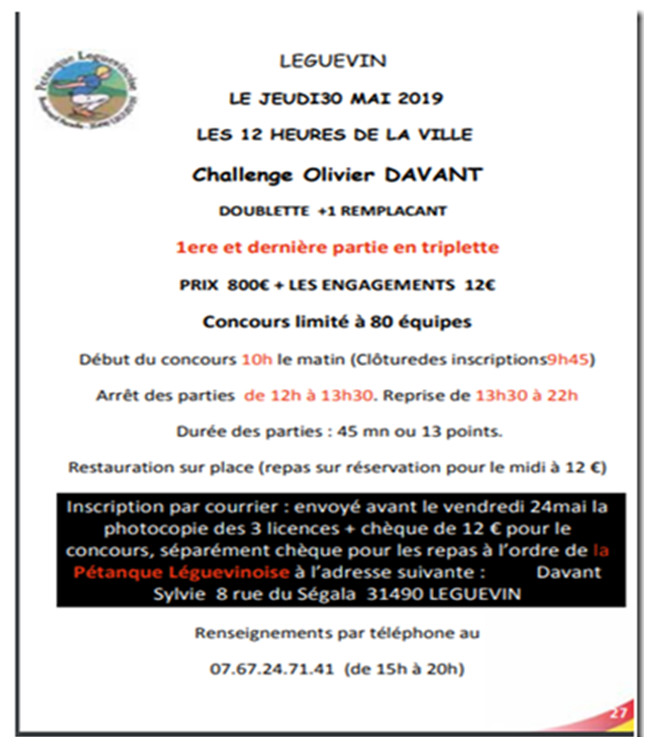 Les 12H de Léguevin 30/05/19 Les 12H de Léguevin 30/05/19