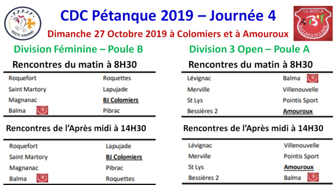 CDC J4 D.Féminine + D3 Open 27/10/19 CDC J4 D.Féminine + D3 Open 27/10/19