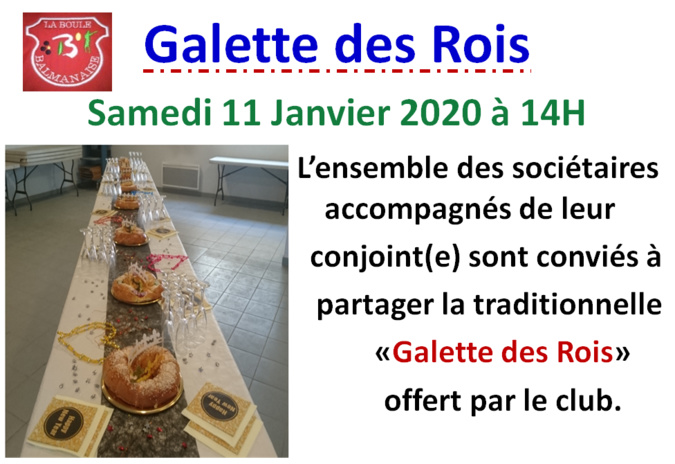 Galette des Rois 11/01/2020 Galette des Rois 11/01/2020