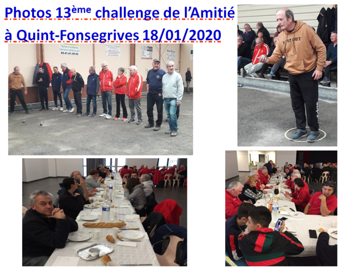 Challenge de l'amitié 18/01/2020 Challenge de l'amitié 18/01/2020