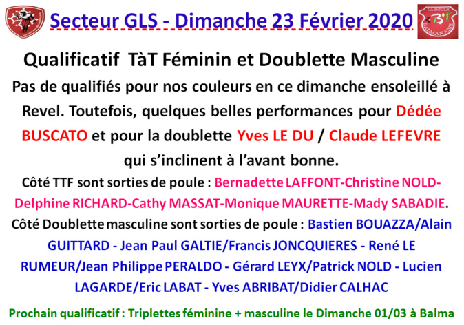 Qualicatifs TTF + D masculine Revel 23/02/2020 Qualicatifs TTF + D masculine Revel 23/02/2020