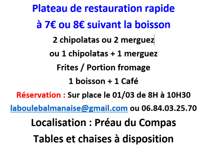 Restauration rapide 01/03/2020