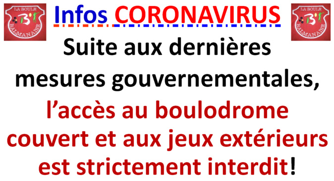Infos club CORONAVIRUS Infos club CORONAVIRUS