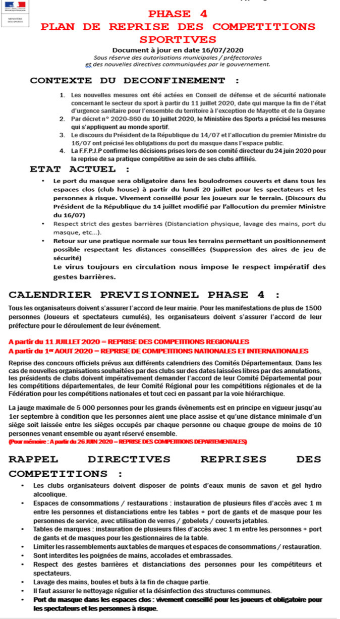 Infos COVID 19 Phase 4_19/07/2020 Infos COVID 19 Phase 4_19/07/2020
