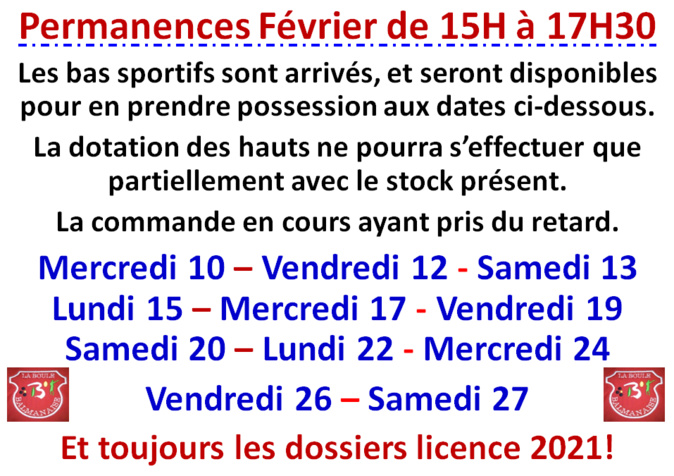 Permanence Février 2021 Permanence Février 2021