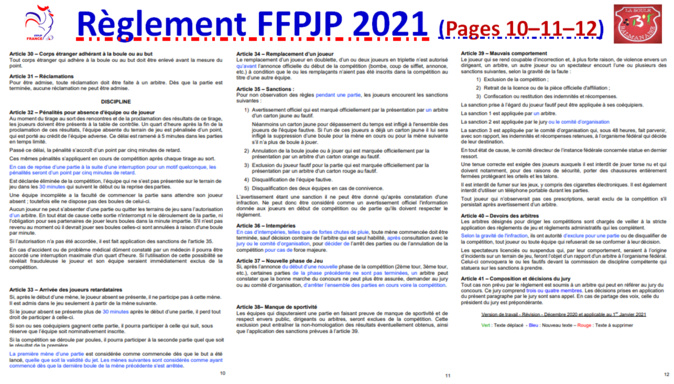 Règlement FFPJP 2021