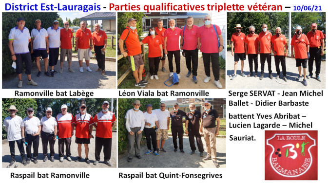 Qualificatif triplette vétéran 10/06/21 Qualificatif triplette vétéran 10/06/21
