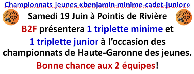 Championnat jeunes à Pointis de Rivière 15/06/2021 Championnat jeunes à Pointis de Rivière 15/06/2021