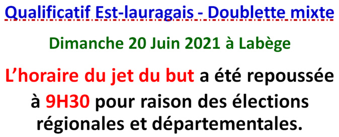 Qualificatif doublette mixte Labège 20/06/21 Qualificatif doublette mixte Labège 20/06/21