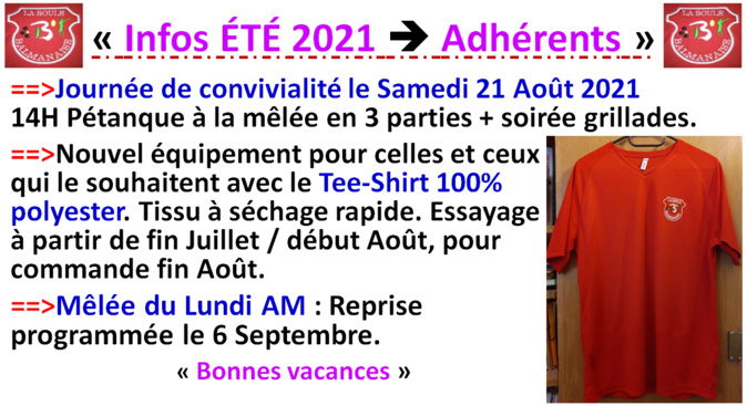 Infos ETE 2021 Infos ETE 2021