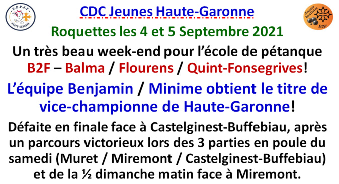 CDC Jeunes Haute-Garonne 2021 CDC Jeunes Haute-Garonne 2021