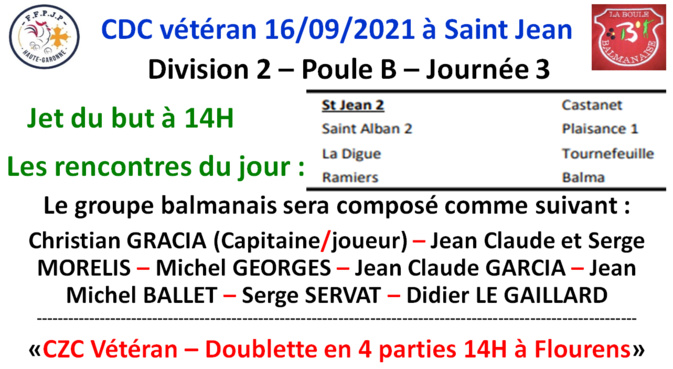 CDC vétéran Saint Jean 16/09/21