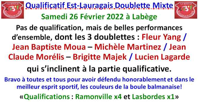 Qualificatif D mixte Labège 26/02/22 Qualificatif D mixte Labège 26/02/22