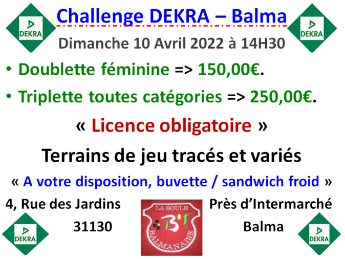 Challenge DEKRA Balma 10/04/22 Challenge DEKRA Balma 10/04/22