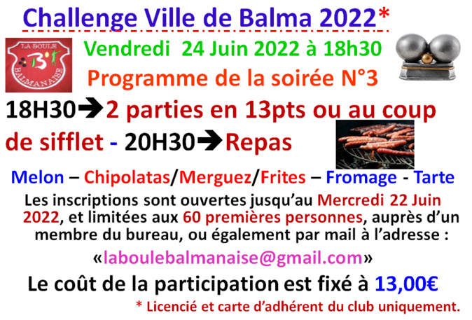 Challenge ville de Balma 24/06/22 Challenge ville de Balma 24/06/22