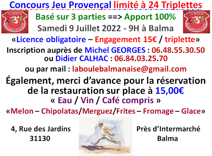 Concours Jeu Provençal Balma 09/07/22