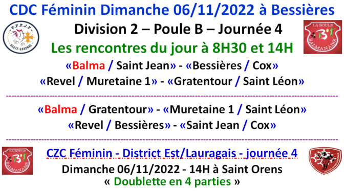 CDC + CZC Féminin et Open 06/11/22 CDC + CZC Féminin et Open 06/11/22