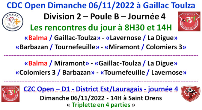 CDC + CZC Féminin et Open 06/11/22 CDC + CZC Féminin et Open 06/11/22
