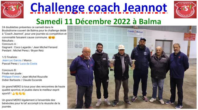 Challenge coach Jeannot 10/12/22 Challenge coach Jeannot 10/12/22