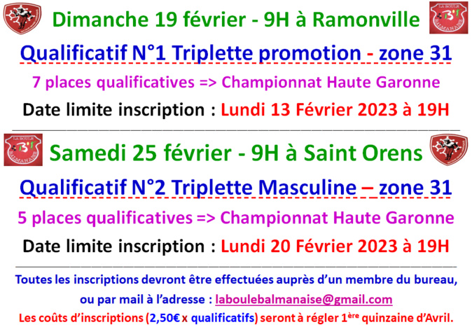 Qualificatifs ==> TSP + TSM + DSM + TTSF Qualificatifs ==> TSP + TSM + DSM + TTSF