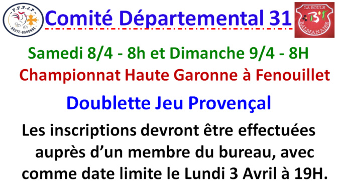 Championnat HG Doublette Jeu Provençal