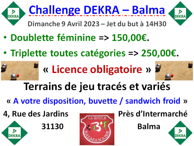 Challenge DEKRA Balma 09/04/2023 Challenge DEKRA Balma 09/04/2023