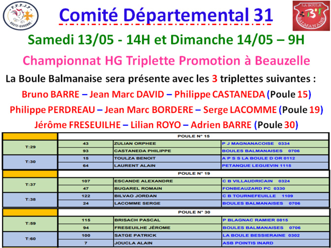Championnat HG T Promotion à Beauzelle Championnat HG T Promotion à Beauzelle