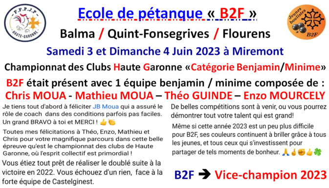 CDC Jeunes Haute-Garonne 2023 CDC Jeunes Haute-Garonne 2023